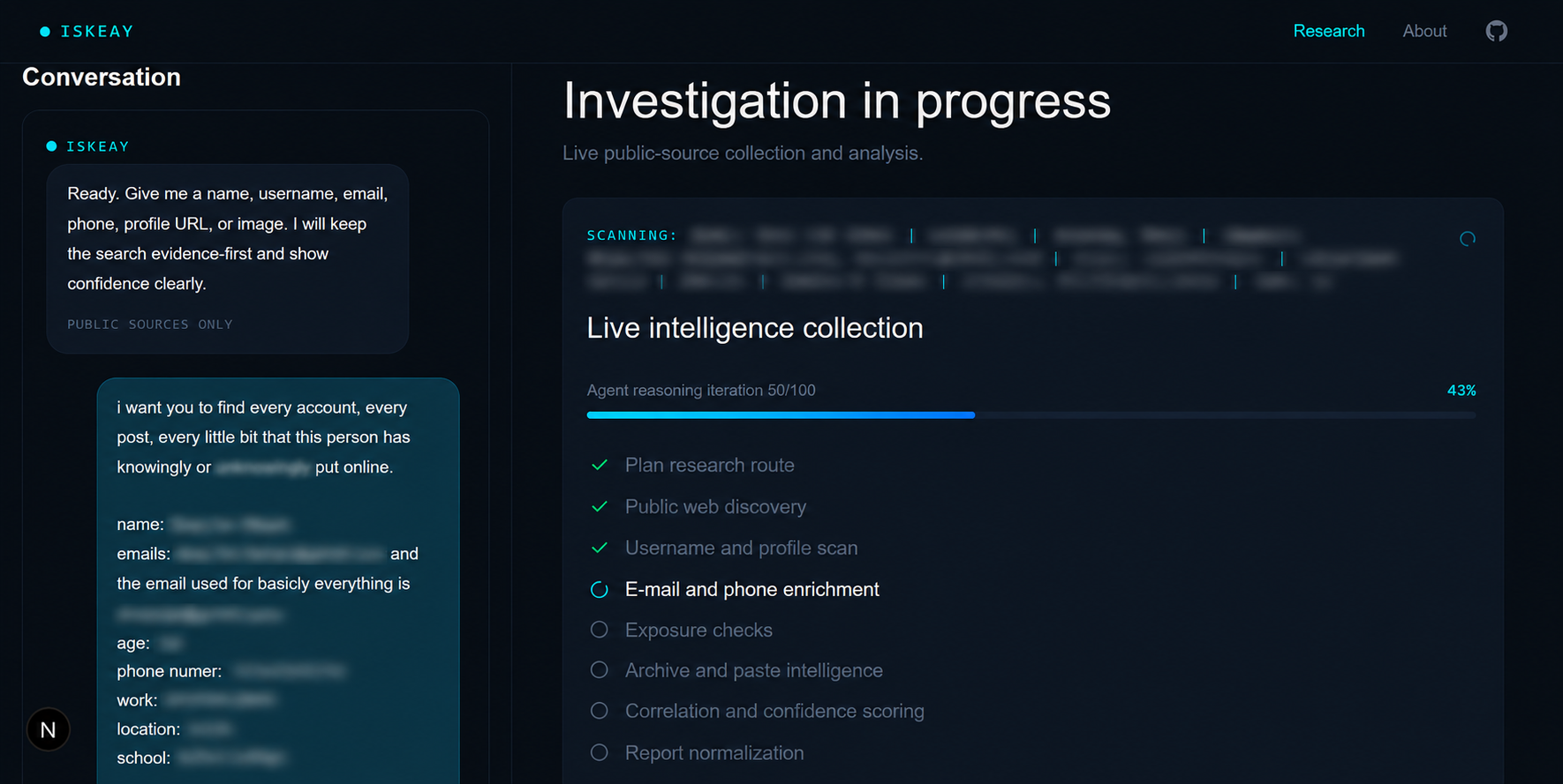 ISKEAY evidence-first search